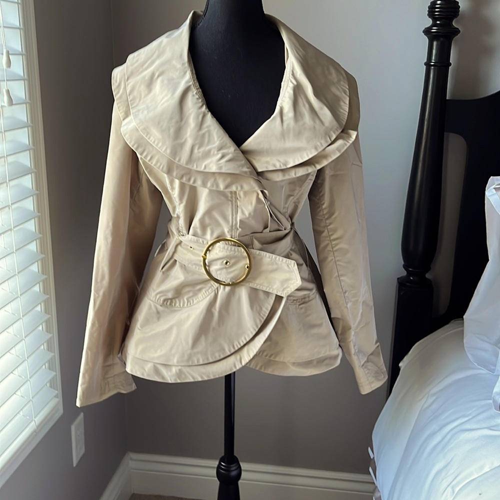 Versatile cute Size 12 jacket. Colour is golden beige.